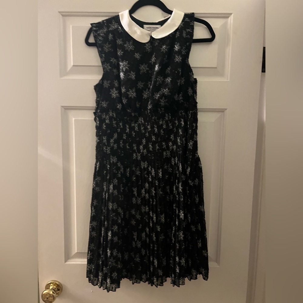 Kate Young for Target Black Pleated Dress with Retro Star Pattern in size Medium